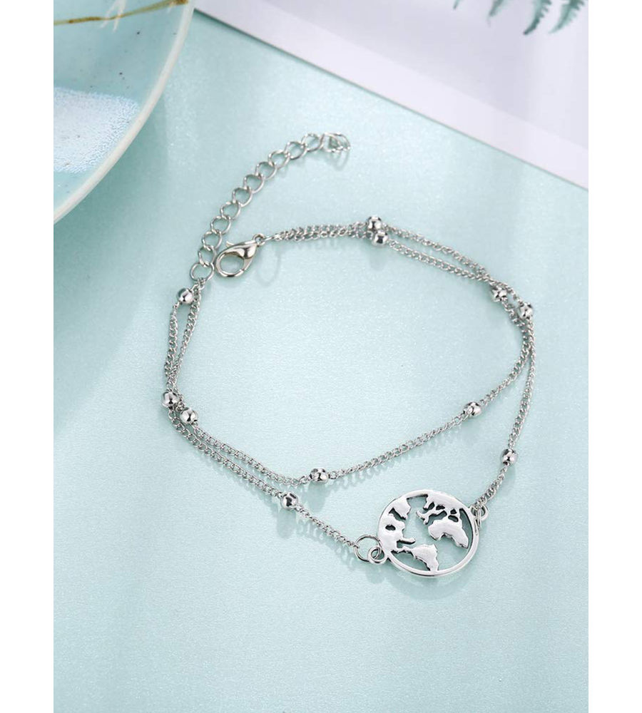 YouBella Jewellery Bohemian Anklet for Girls and Women (Silver) (YBANK_60004)